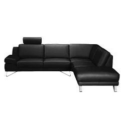 Loftscape Canapé d'angle Silvano - Avec appui-tête -Canapés Soldes Magasin ecksofa silvano echtleder schwarz ottomane davorstehend rechts 444112