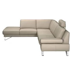 Loftscape Canapé d'angle Silvano - Cuir synthétique taupe - Méridienne à gauche (vue de face) - 1 appui-tête -Canapés Soldes Magasin ecksofa silvano kunstleder taupe ottomane davorstehend links 443790