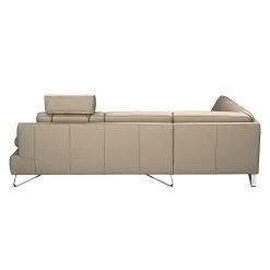 Loftscape Canapé d'angle Silvano - Cuir synthétique taupe - Méridienne à gauche (vue de face) - 1 appui-tête -Canapés Soldes Magasin ecksofa silvano kunstleder taupe ottomane davorstehend links 443794