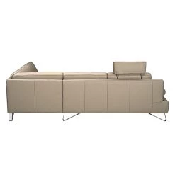 Loftscape Canapé d'angle Silvano - Cuir synthétique taupe - Méridienne à droite (vue de face) - 1 appui-tête -Canapés Soldes Magasin ecksofa silvano kunstleder taupe ottomane davorstehend rechts 443771