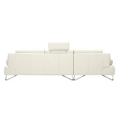 Loftscape Canapé d'angle Silvano - Imitation cuir blanc - Méridienne à gauche (vue de face) Sans appui-tête -Canapés Soldes Magasin ecksofa silvano kunstleder weiss longchair davorstehend links 491061