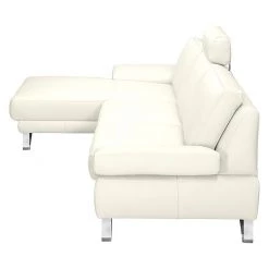 Loftscape Canapé d'angle Silvano - Imitation cuir blanc - Méridienne à gauche (vue de face) Sans appui-tête -Canapés Soldes Magasin ecksofa silvano kunstleder weiss longchair davorstehend links 491063