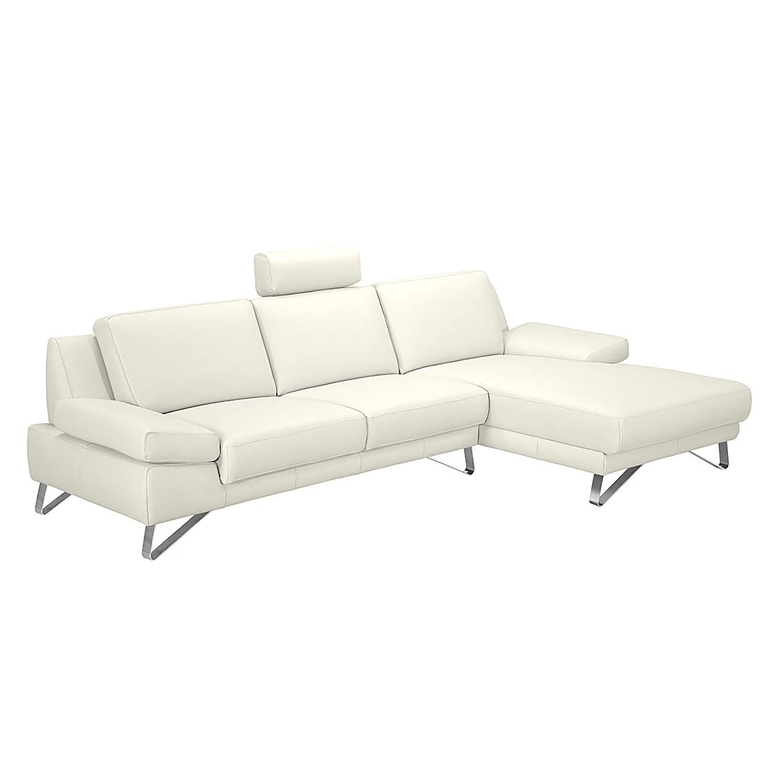 Loftscape Canapé d'angle Silvano - Imitation cuir blanc - Méridienne à droite (vue de face) Sans appui-tête 1 Loftscape Canapé d'angle Silvano - Imitation cuir blanc - Méridienne à droite (vue de face) Sans appui-tête