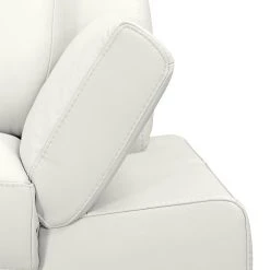 Loftscape Canapé d'angle Silvano - Cuir synthétique blanc - Méridienne à gauche (vue de face) - 1 appui-tête -Canapés Soldes Magasin ecksofa silvano kunstleder weiss ottomane davorstehend links 443596