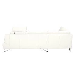 Loftscape Canapé d'angle Silvano - Cuir synthétique blanc - Méridienne à gauche (vue de face) - 1 appui-tête -Canapés Soldes Magasin ecksofa silvano kunstleder weiss ottomane davorstehend links 443612
