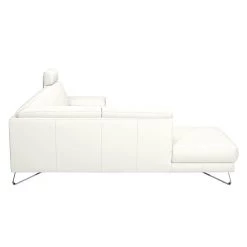 Loftscape Canapé d'angle Silvano - Cuir synthétique blanc - Méridienne à gauche (vue de face) - 1 appui-tête -Canapés Soldes Magasin ecksofa silvano kunstleder weiss ottomane davorstehend links 443613
