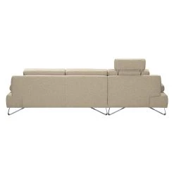 Loftscape Canapé d'angle Silvano - Tissu beige - Méridienne à gauche (vue de face) Avec 1 appui-tête -Canapés Soldes Magasin ecksofa silvano webstoff beige longchair davorstehend links 514166