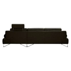 Loftscape Canapé d'angle Silvano - Tissu marron noir - Méridienne à droite (vue de face) Avec 1 appui-tête -Canapés Soldes Magasin ecksofa silvano webstoff braun schwarz longchair davorstehend rechts 514713