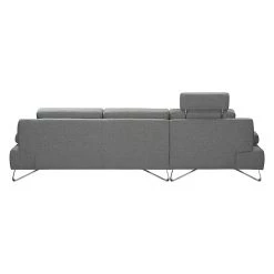 Loftscape Canapé d'angle Silvano - Tissu gris - Méridienne à gauche (vue de face) Avec 1 appui-tête -Canapés Soldes Magasin ecksofa silvano webstoff grau longchair davorstehend links 514211