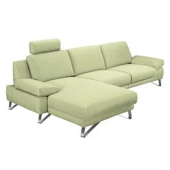 Loftscape Canapé d'angle Silvano - Tissu vert - Méridienne à gauche (vue de face) Sans appui-tête -Canapés Soldes Magasin ecksofa silvano webstoff gruen longchair davorstehend links 514142