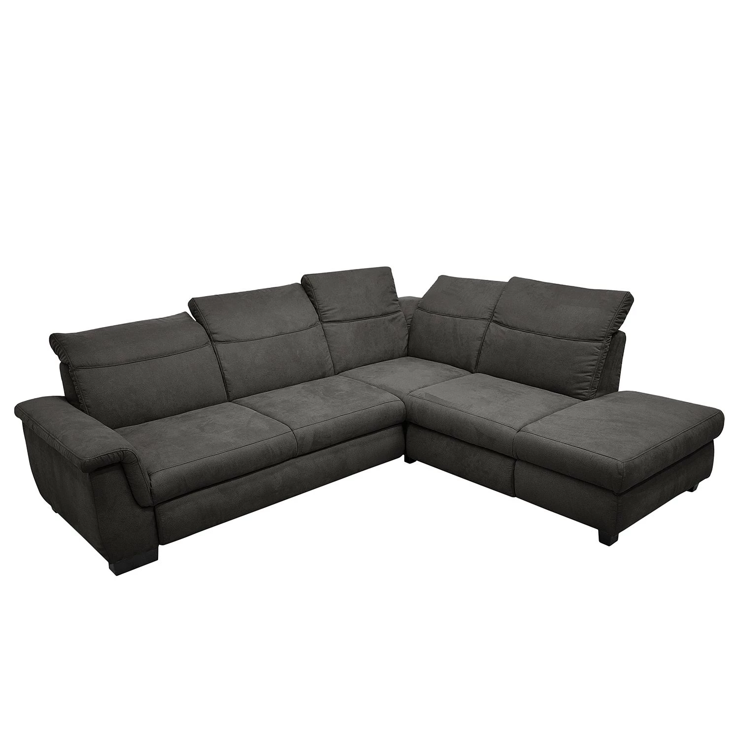 Ars Natura Canapé d'angle Sunny Corner - Tissu structuré - Gris marron - Méridienne longue à droite (vue de face) - Appui-tête réglable 4 Ars Natura Canapé d'angle Sunny Corner - Tissu structuré - Gris marron - Méridienne longue à droite (vue de face) - Appui-tête réglable – Image 4