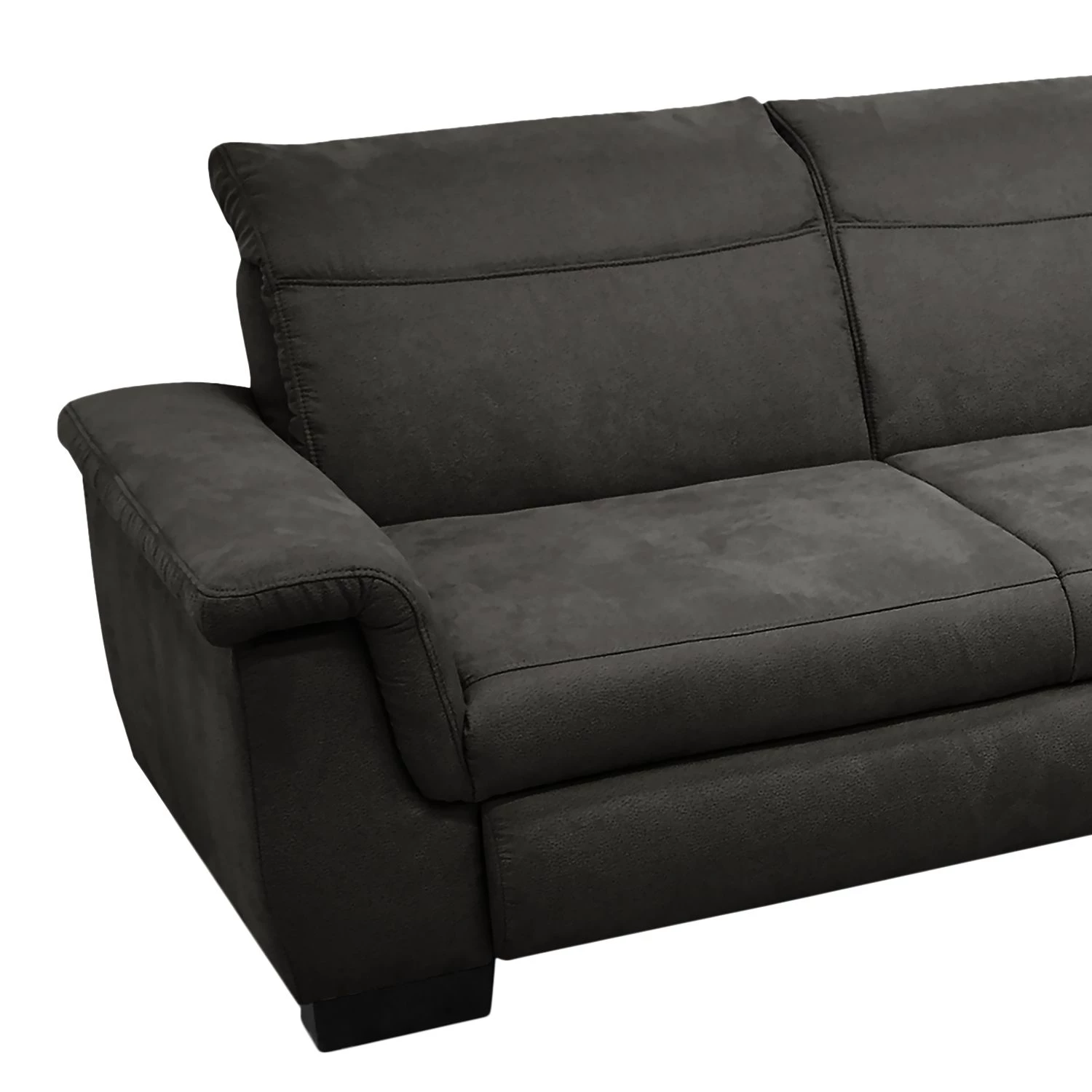 Ars Natura Canapé d'angle Sunny Corner - Tissu structuré - Gris marron - Méridienne longue à droite (vue de face) - Appui-tête réglable 5 Ars Natura Canapé d'angle Sunny Corner - Tissu structuré - Gris marron - Méridienne longue à droite (vue de face) - Appui-tête réglable – Image 5