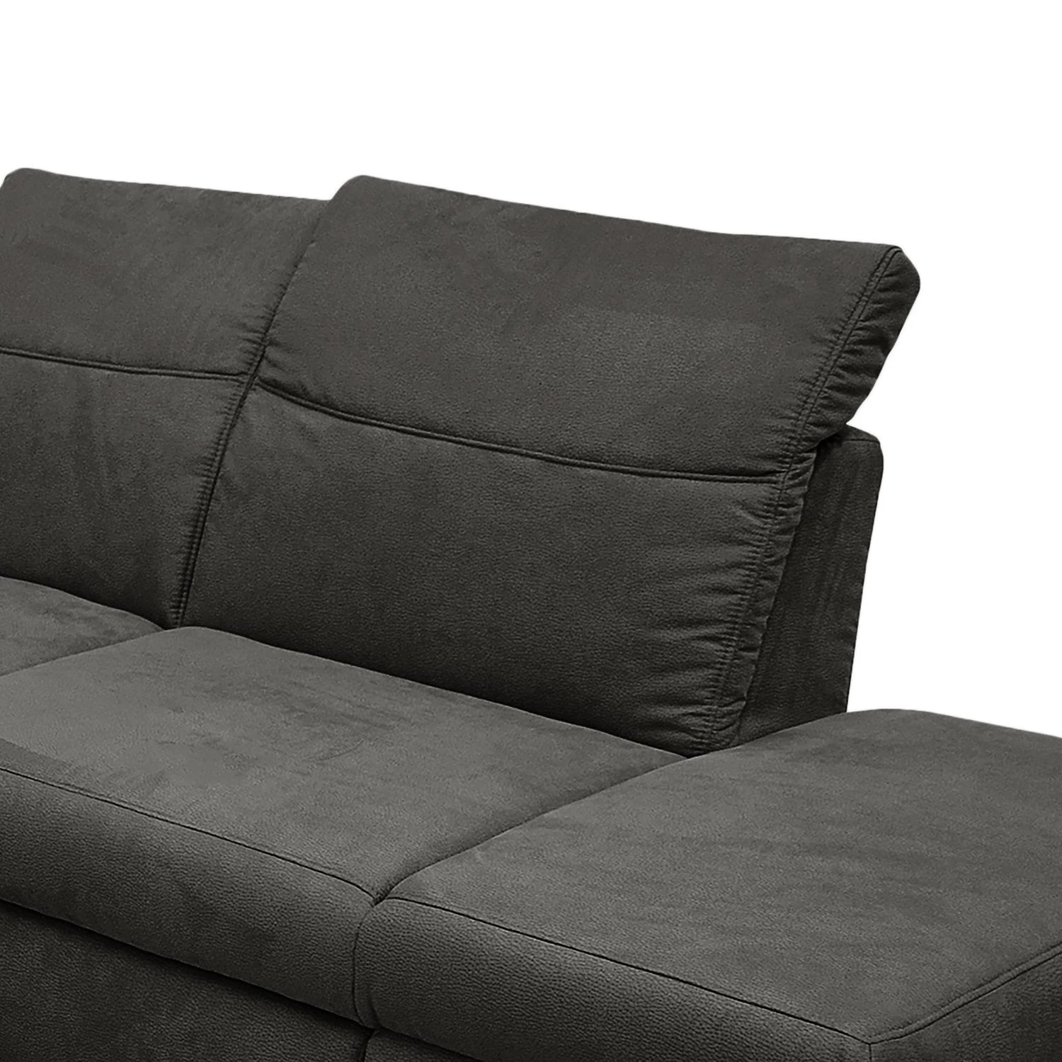 Ars Natura Canapé d'angle Sunny Corner - Tissu structuré - Gris marron - Méridienne longue à droite (vue de face) - Appui-tête réglable 6 Ars Natura Canapé d'angle Sunny Corner - Tissu structuré - Gris marron - Méridienne longue à droite (vue de face) - Appui-tête réglable – Image 6