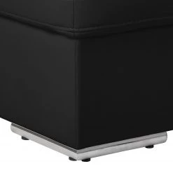 Loftscape Canapé d'angle Tuja - Noir - Méridienne courte à gauche (vue de face) -Canapés Soldes Magasin ecksofa tuja kunstleder longchair ottomane davorstehend links schwarz 1954950