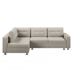 Fredriks Canapé d'angle Upwell (convertible) - Tissu structuré -Canapés Soldes Magasin ecksofa upwell mit schlaffunktion strukturstoff ottomane davorstehend links kies 5050576