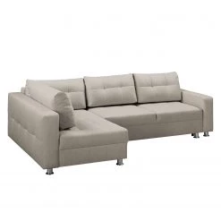 Fredriks Canapé d'angle Upwell (convertible) - Tissu structuré -Canapés Soldes Magasin ecksofa upwell mit schlaffunktion strukturstoff ottomane davorstehend links kies 5050600