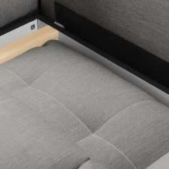 Fredriks Canapé d'angle Upwell (convertible) - Tissu structuré -Canapés Soldes Magasin ecksofa upwell mit schlaffunktion strukturstoff ottomane davorstehend links platin 5050728