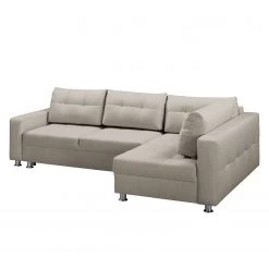 Fredriks Canapé d'angle Upwell (convertible) - Tissu structuré -Canapés Soldes Magasin ecksofa upwell mit schlaffunktion strukturstoff ottomane davorstehend rechts kies 5050872