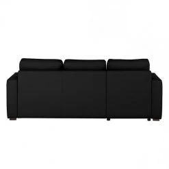 Loftscape Canapé d'angle Venezia - Avec fonction couchage - Cuir véritable - Méridienne montable à gauche et à droite - Noir -Canapés Soldes Magasin ecksofa venezia mit schlaffunktion echtleder schwarz longchair davorstehend links 287595