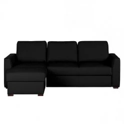 Loftscape Canapé d'angle Venezia - Avec fonction couchage - Cuir véritable - Méridienne montable à gauche et à droite - Noir -Canapés Soldes Magasin ecksofa venezia mit schlaffunktion echtleder schwarz longchair davorstehend links 287596