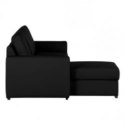 Loftscape Canapé d'angle Venezia - Avec fonction couchage - Cuir véritable - Méridienne montable à gauche et à droite - Noir -Canapés Soldes Magasin ecksofa venezia mit schlaffunktion echtleder schwarz longchair davorstehend links 287598