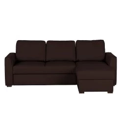 Loftscape Canapé d'angle Venezia - Avec fonction couchage - Imitation cuir - Méridienne montable à gauche et à droite - Marron -Canapés Soldes Magasin ecksofa venezia mit schlaffunktion kunstleder braun 253324