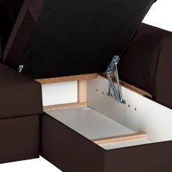 Loftscape Canapé d'angle Venezia - Avec fonction couchage - Imitation cuir - Méridienne montable à gauche et à droite - Marron -Canapés Soldes Magasin ecksofa venezia mit schlaffunktion kunstleder braun 253327