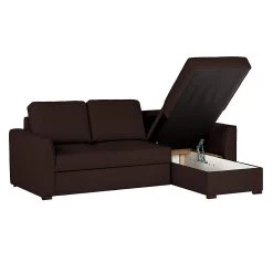 Loftscape Canapé d'angle Venezia - Avec fonction couchage - Imitation cuir - Méridienne montable à gauche et à droite - Marron -Canapés Soldes Magasin ecksofa venezia mit schlaffunktion kunstleder braun 253333