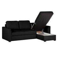 Loftscape Canapé d'angle Venezia - Avec fonction couchage - Imitation cuir - Méridienne montable à gauche et à droite - Noir 16 Loftscape Canapé d'angle Venezia - Avec fonction couchage - Imitation cuir - Méridienne montable à gauche et à droite - Noir -Canapés Soldes Magasin ecksofa venezia mit schlaffunktion kunstleder schwarz 257541