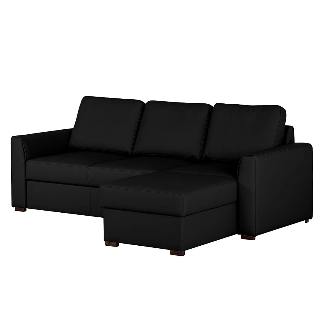 Loftscape Canapé d'angle Venezia - Avec fonction couchage - Imitation cuir - Méridienne montable à gauche et à droite - Noir 5 Loftscape Canapé d'angle Venezia - Avec fonction couchage - Imitation cuir - Méridienne montable à gauche et à droite - Noir – Image 5