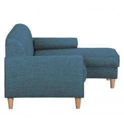 Mørteens Canapé d'angle Viona I - Tissu Meda : Bleu jean - Méridienne courte à droite (vue de face) -Canapés Soldes Magasin ecksofa viona i webstoff longchair ottomane davorstehend rechts jeansblau 3692445