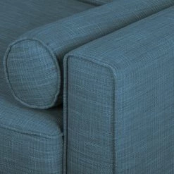 Mørteens Canapé d'angle Viona I - Tissu Meda : Bleu jean - Méridienne courte à droite (vue de face) -Canapés Soldes Magasin ecksofa viona i webstoff longchair ottomane davorstehend rechts jeansblau 3692453