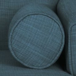 Mørteens Canapé d'angle Viona I - Tissu Meda : Bleu jean - Méridienne courte à droite (vue de face) -Canapés Soldes Magasin ecksofa viona i webstoff longchair ottomane davorstehend rechts jeansblau 3692461