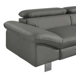 Cotta Canapé d'angle Waiho - Gris foncé - Méridienne courte à droite (vue de face) - Sans fonction couchage -Canapés Soldes Magasin ecksofa waiho kunstleder longchair ottomane davorstehend rechts ohne schlaffunktion dunkelgrau 3467457
