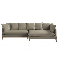 Eva Padberg Collection Canapé d'angle XL Lavina - Tissu Moretey : Cappuccino - Méridienne longue à droite (vue de face) -Canapés Soldes Magasin ecksofa xl lavina webstoff ottomane davorstehend rechts steingrau 4721116