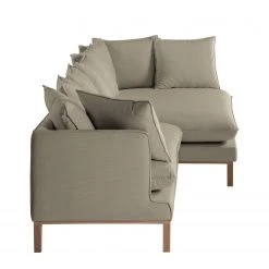 Eva Padberg Collection Canapé d'angle XL Lavina - Tissu Moretey : Cappuccino - Méridienne longue à droite (vue de face) -Canapés Soldes Magasin ecksofa xl lavina webstoff ottomane davorstehend rechts steingrau 4721120