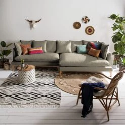 Eva Padberg Collection Canapé d'angle XL Lavina - Tissu Moretey : Cappuccino - Méridienne longue à droite (vue de face) -Canapés Soldes Magasin ecksofa xl lavina webstoff ottomane davorstehend rechts stoff moretey cappuccino 4792956