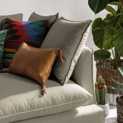 Eva Padberg Collection Canapé d'angle XL Lavina - Tissu Moretey : Cappuccino - Méridienne longue à droite (vue de face) -Canapés Soldes Magasin ecksofa xl lavina webstoff ottomane davorstehend rechts stoff moretey cappuccino 4792960