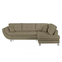 Roomscape Canapé d'angle Zechin (avec rallonge) - Latte macchiatto - Méridienne longue à droite (vue de face) -Canapés Soldes Magasin ecksofa zechin mit schlaffunktion webstoff ottomane davorstehend rechts latte macchiato 4193252