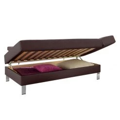 Loftscape Méridienne Athmos (convertible) - Marron chocolat - Accoudoir monté à droite (vu de face) -Canapés Soldes Magasin recamiere athmos mit schlaffunktion kunstleder armlehne davorstehend rechts schokoladenbraun 1720410