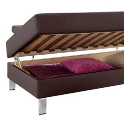 Loftscape Méridienne Athmos (convertible) - Marron chocolat - Accoudoir monté à droite (vu de face) -Canapés Soldes Magasin recamiere athmos mit schlaffunktion kunstleder armlehne davorstehend rechts schokoladenbraun 1720414
