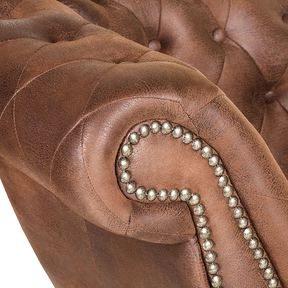 Ars manufacti Méridienne Benavente - Aspect vieux cuir marron - Accoudoir à gauche (vue de face) 9 Ars manufacti Méridienne Benavente - Aspect vieux cuir marron - Accoudoir à gauche (vue de face) – Image 9