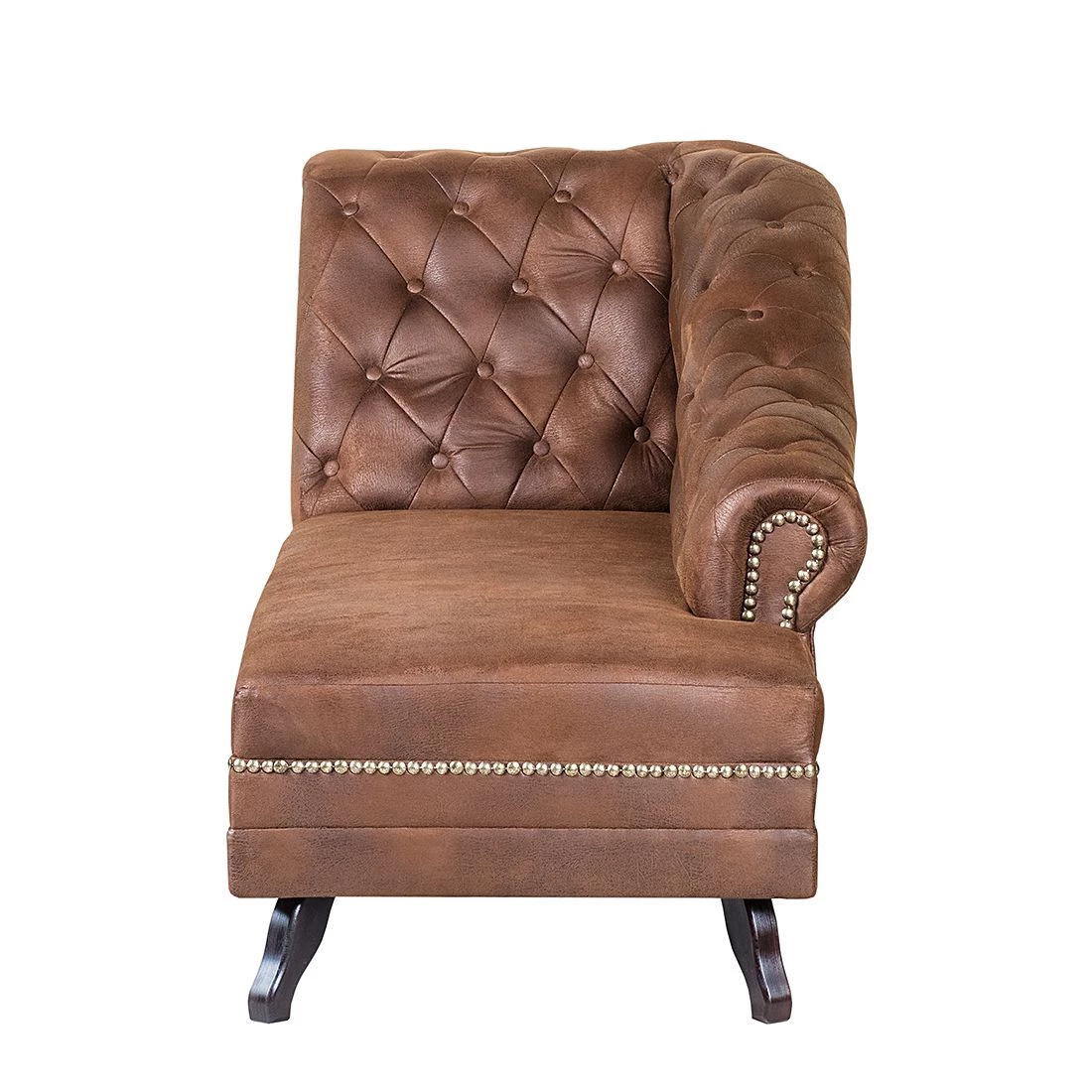 Ars manufacti Méridienne Benavente - Aspect vieux cuir marron - Accoudoir à gauche (vue de face) 6 Ars manufacti Méridienne Benavente - Aspect vieux cuir marron - Accoudoir à gauche (vue de face) – Image 6