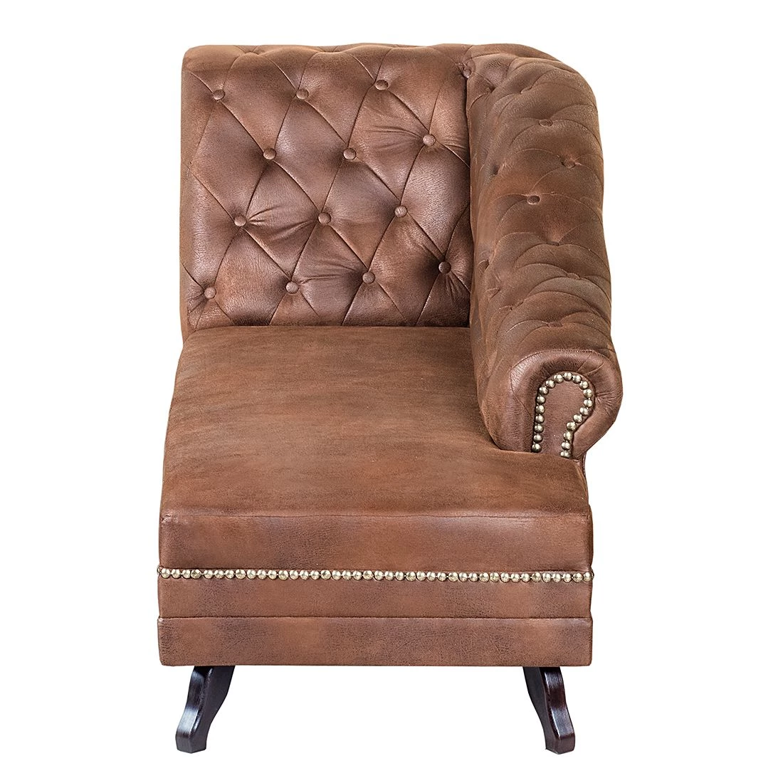 Ars manufacti Méridienne Benavente - Aspect vieux cuir marron - Accoudoir à gauche (vue de face) 4 Ars manufacti Méridienne Benavente - Aspect vieux cuir marron - Accoudoir à gauche (vue de face) – Image 4