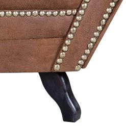 Ars manufacti Méridienne Benavente - Aspect vieux cuir marron - Accoudoir à droite (vue de face) -Canapés Soldes Magasin recamiere benavente antiklederlook braun armlehne davorstehend rechts 406250