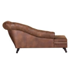 Ars manufacti Méridienne Benavente - Aspect vieux cuir marron - Accoudoir à droite (vue de face) -Canapés Soldes Magasin recamiere benavente antiklederlook braun armlehne davorstehend rechts 406286