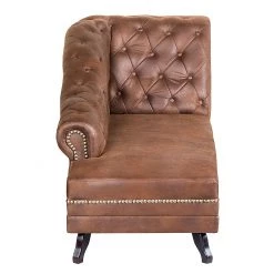 Ars manufacti Méridienne Benavente - Aspect vieux cuir marron - Accoudoir à droite (vue de face) -Canapés Soldes Magasin recamiere benavente antiklederlook braun armlehne davorstehend rechts 406296