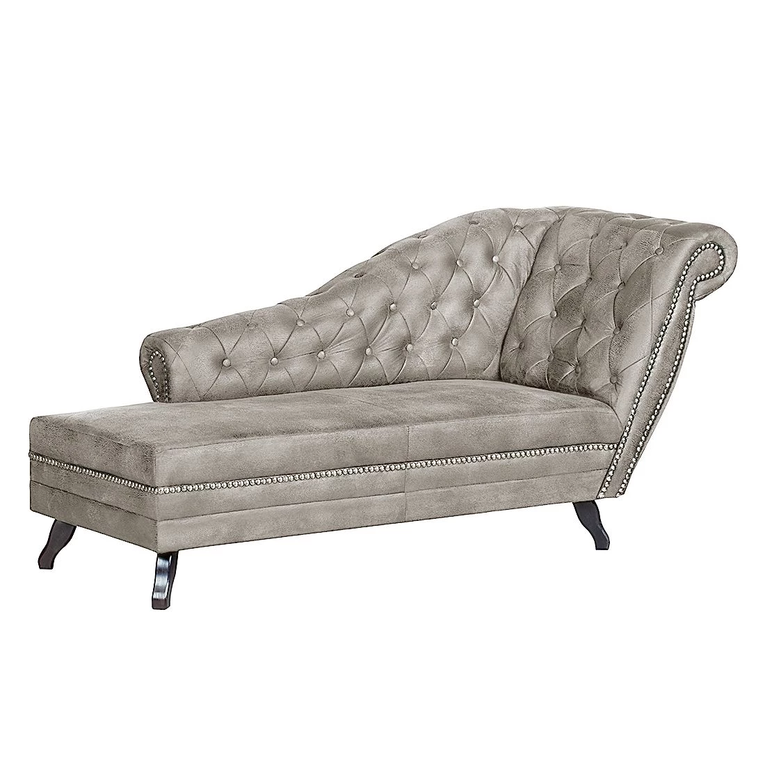 Ars manufacti Méridienne Benavente - Aspect vieux cuir argenté - Accoudoir à droite (vue de face) 1 Ars manufacti Méridienne Benavente - Aspect vieux cuir argenté - Accoudoir à droite (vue de face)