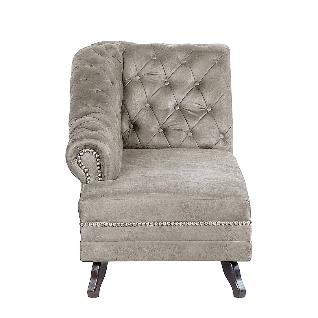 Ars manufacti Méridienne Benavente - Aspect vieux cuir argenté - Accoudoir à droite (vue de face) 5 Ars manufacti Méridienne Benavente - Aspect vieux cuir argenté - Accoudoir à droite (vue de face) – Image 5