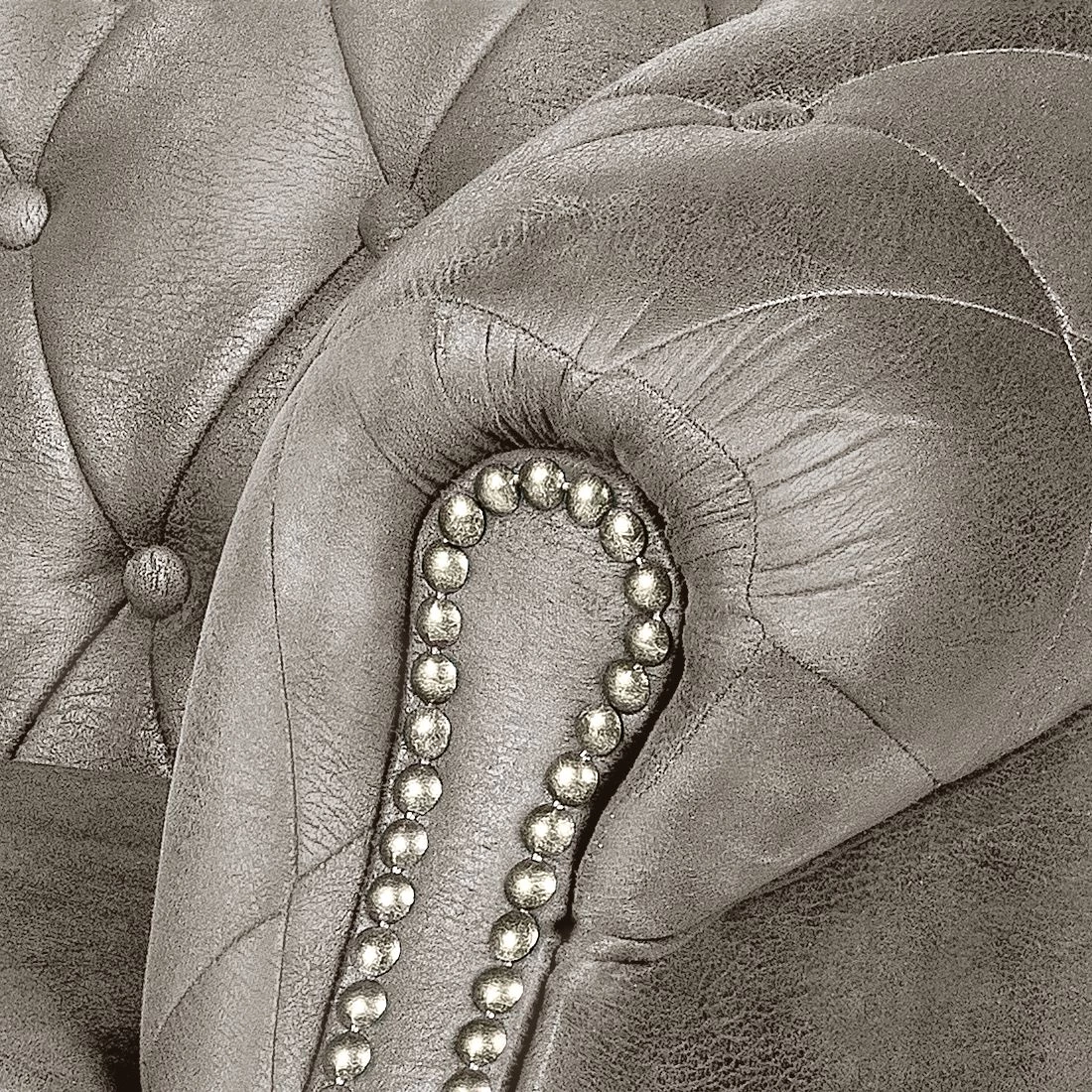 Ars manufacti Méridienne Benavente - Aspect vieux cuir argenté - Accoudoir à droite (vue de face) 8 Ars manufacti Méridienne Benavente - Aspect vieux cuir argenté - Accoudoir à droite (vue de face) – Image 8